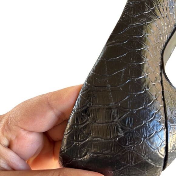 Mossimo Black Faux Animal Skin Stiletto Heels Square Toes Women’s Shoes Size 8 - Picture 6 of 8